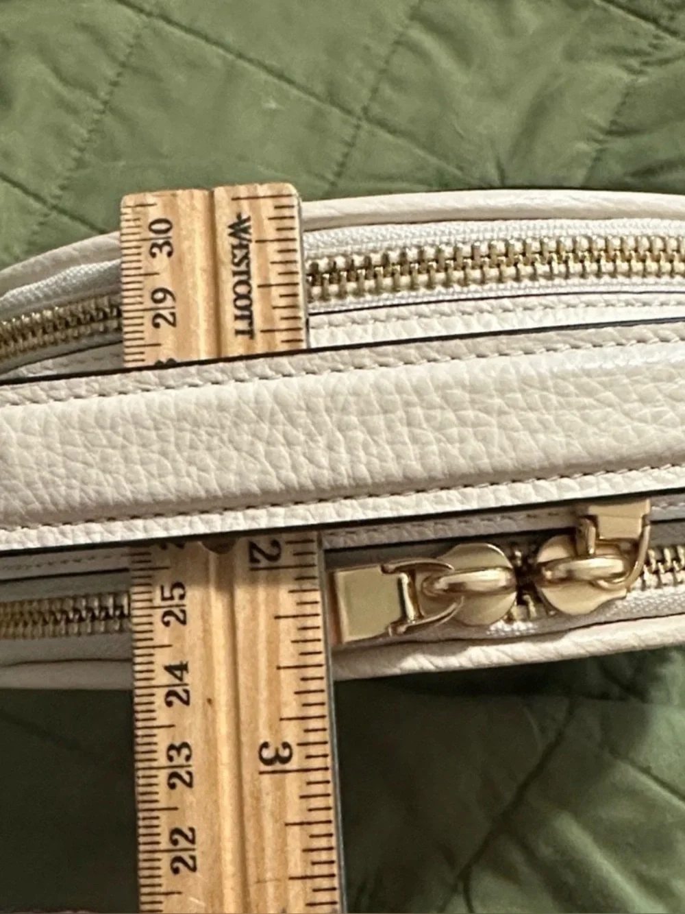 Coach White Round Crossbody Bag with Gold Logo
